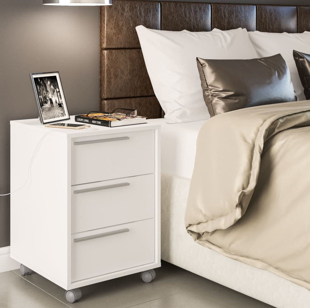 Click 3 Drawer Pedestal White - Click Furniture