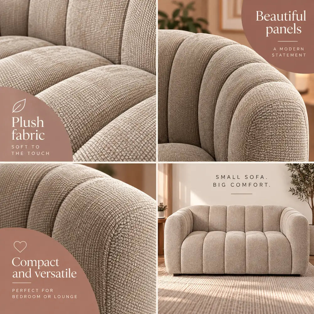 Cloud Slimline 2 Seater Couch Beige