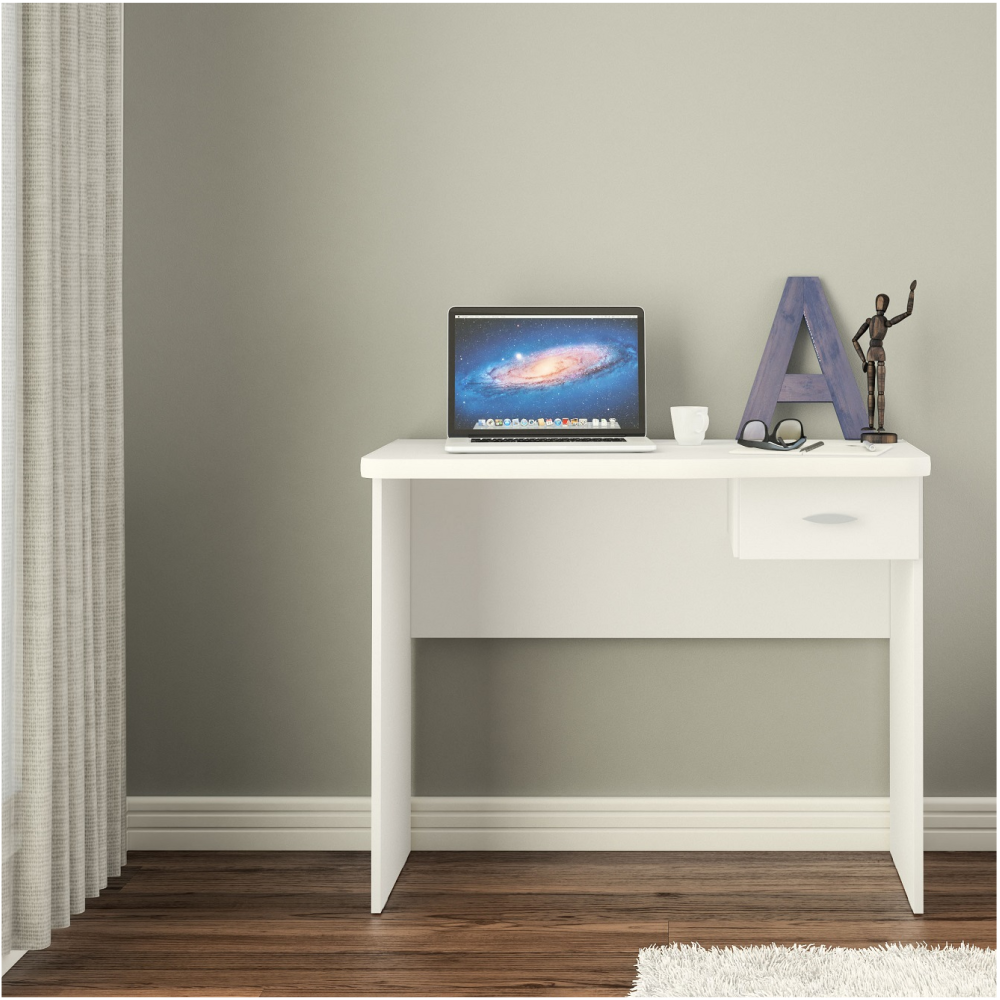 Diego White Office Table - Click Furniture