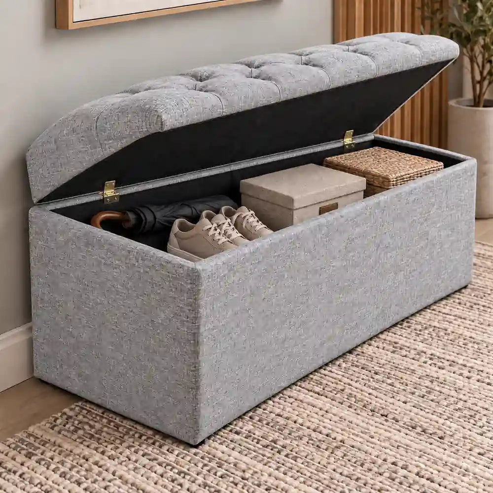 Dutton Storage Ottoman Grey