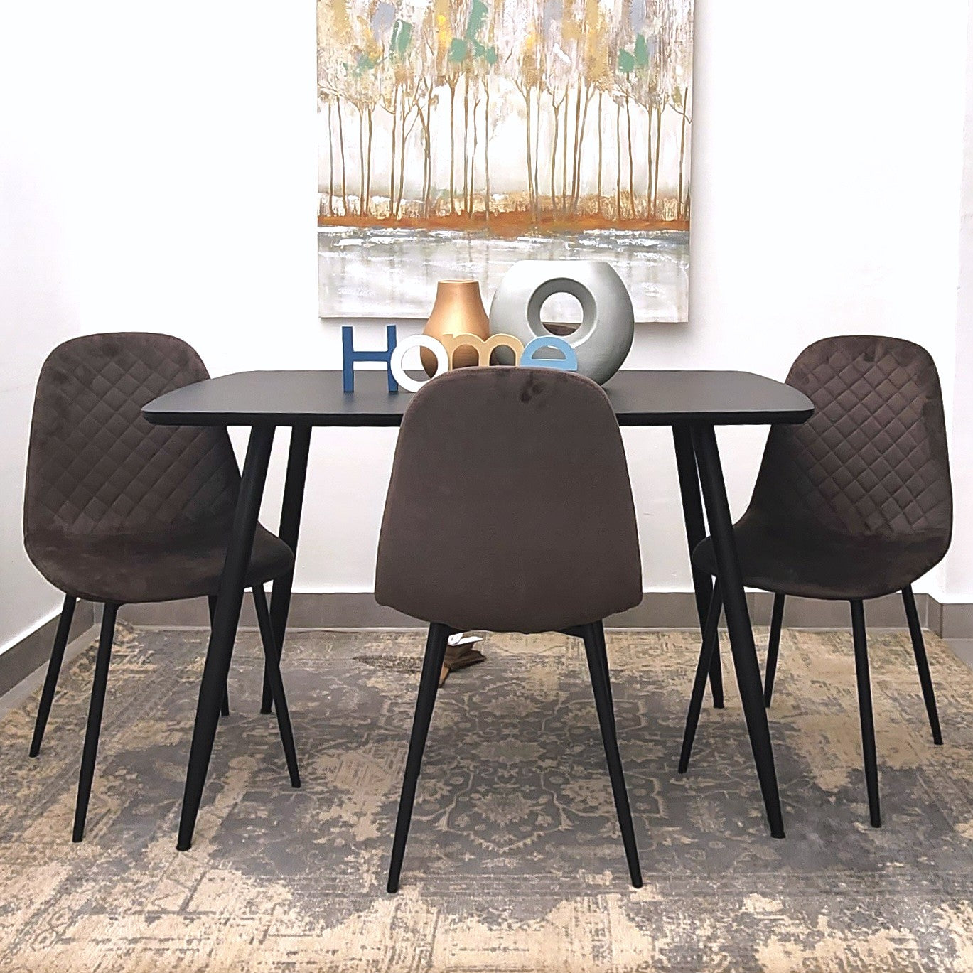 Erika 5pc Dining Set Brown - Click Furniture