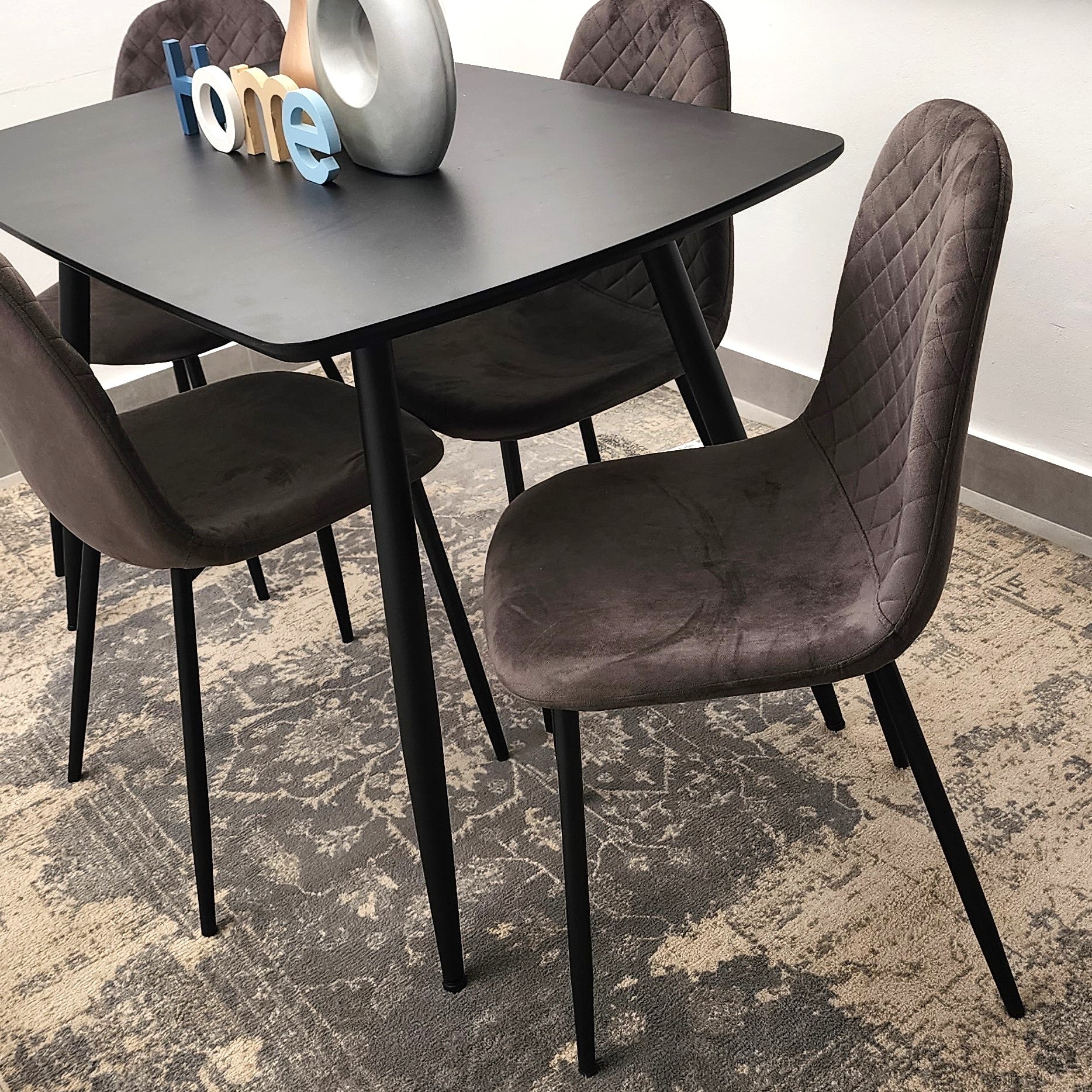 Erika 5pc Dining Set Brown - Click Furniture