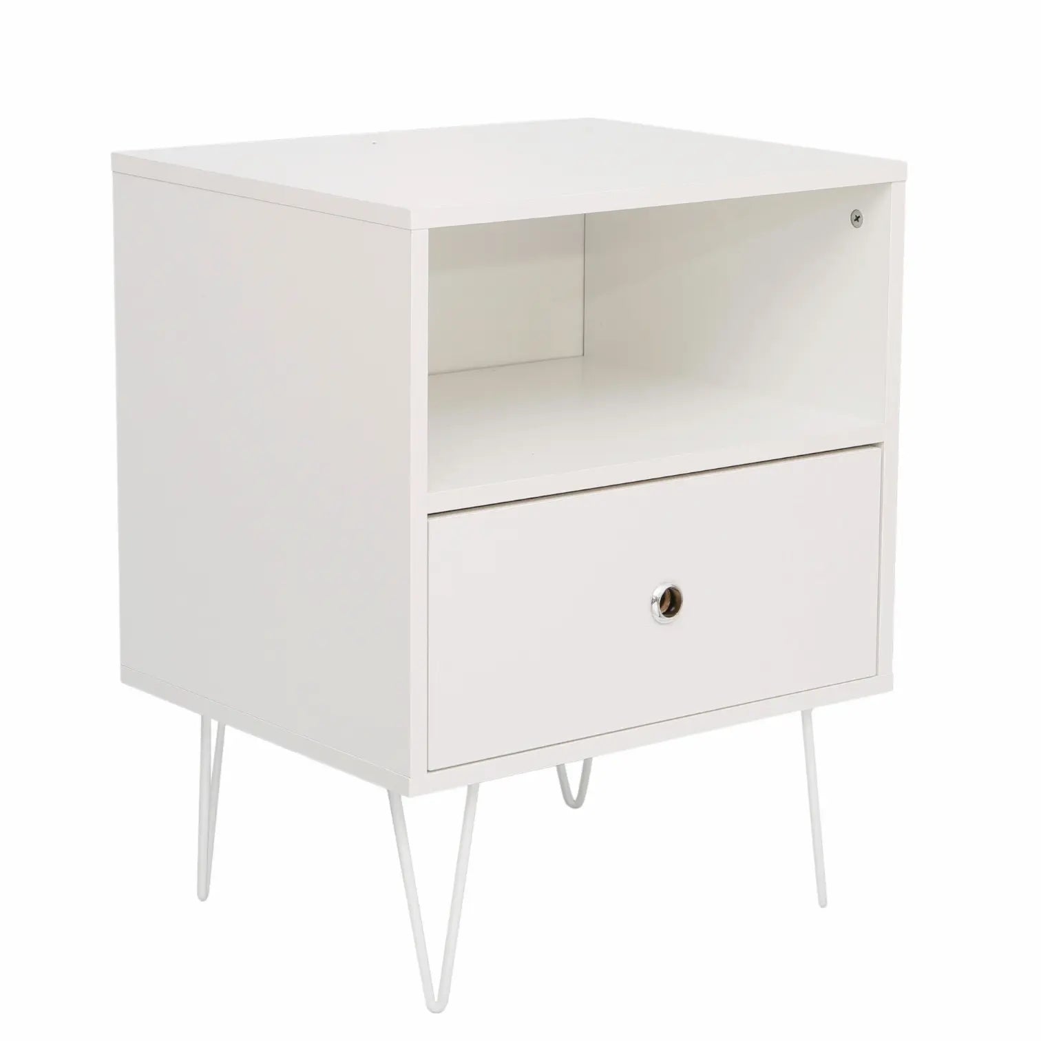 Indra Nightstand, Pedestal White