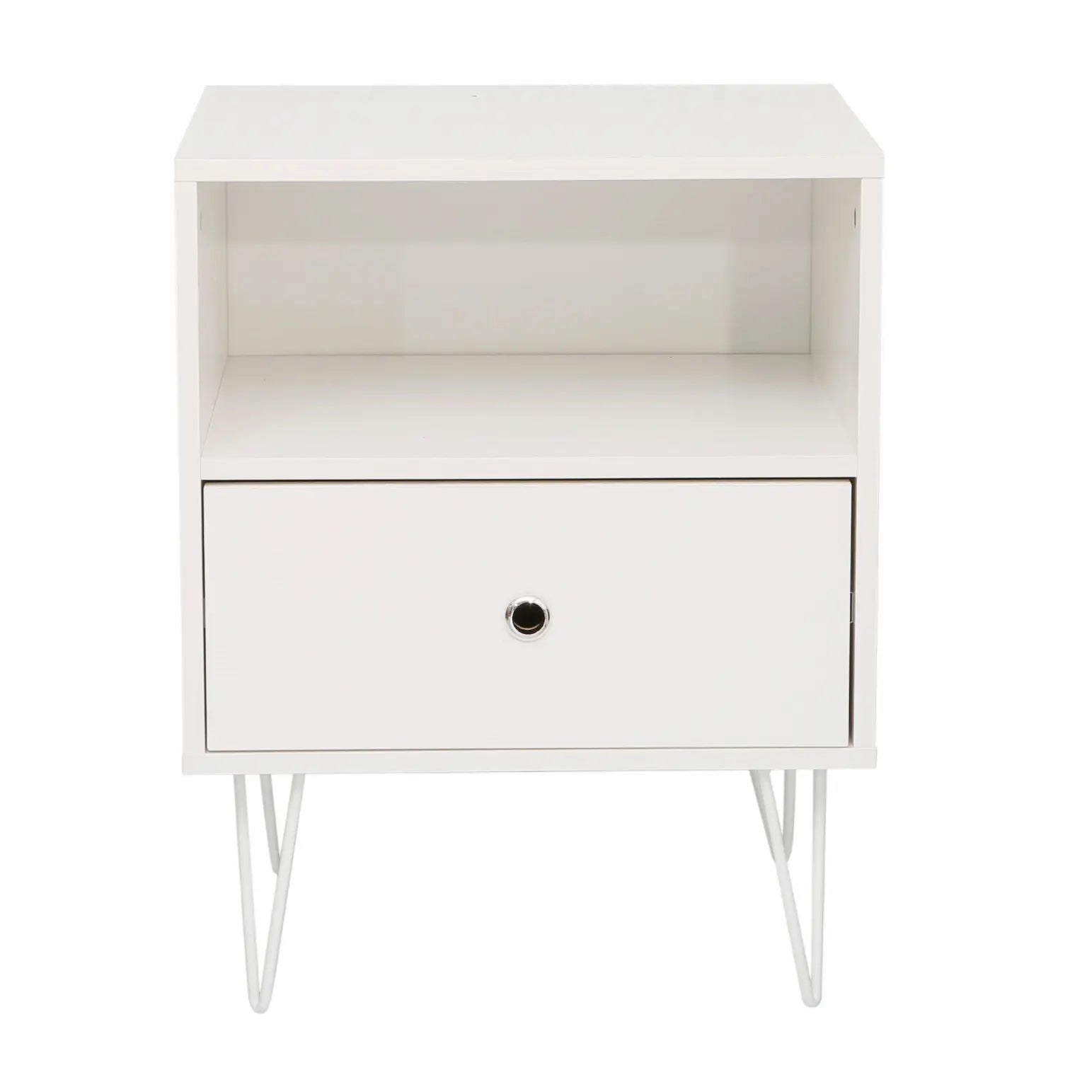 Indra Nightstand, Pedestal White