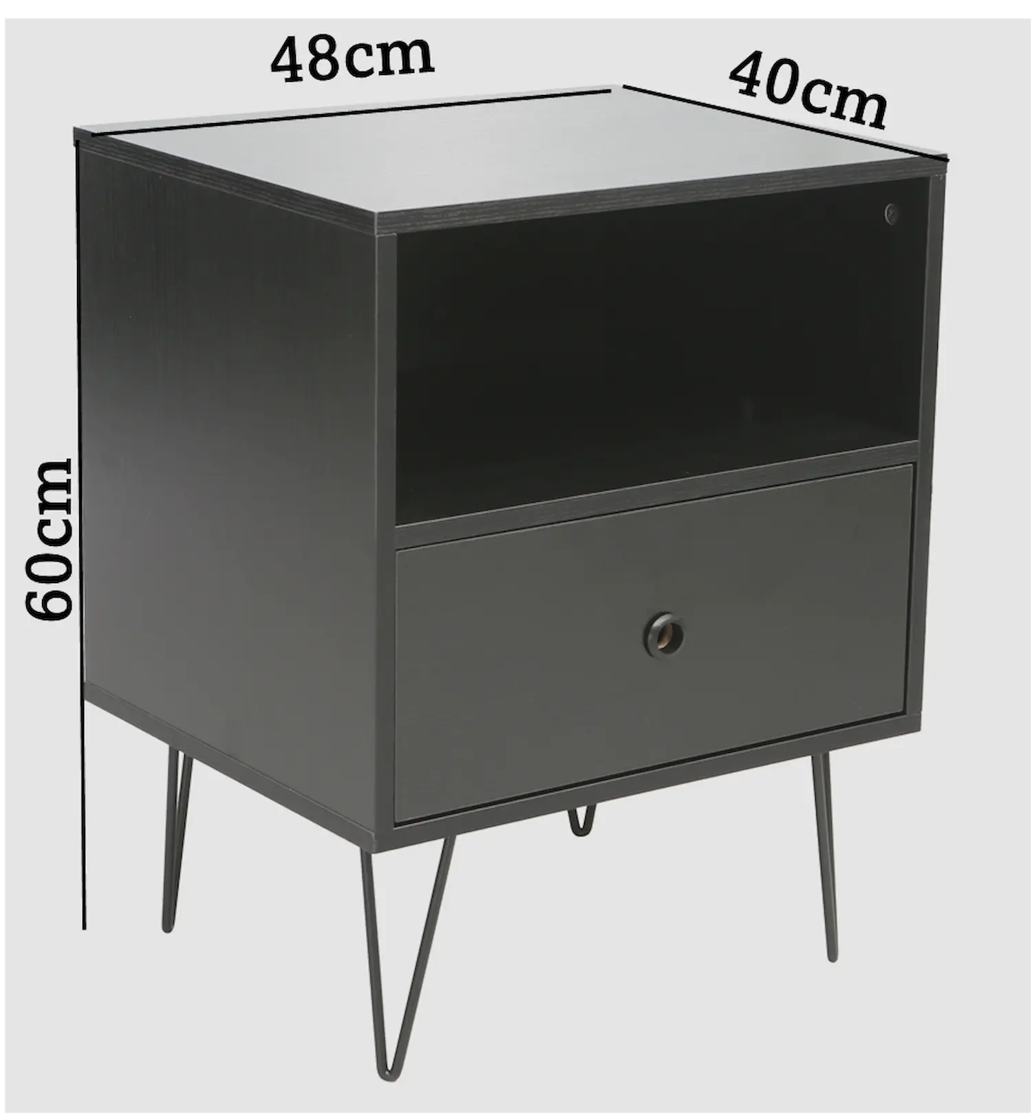 Indra Nightstand, Pedestal Light Oak