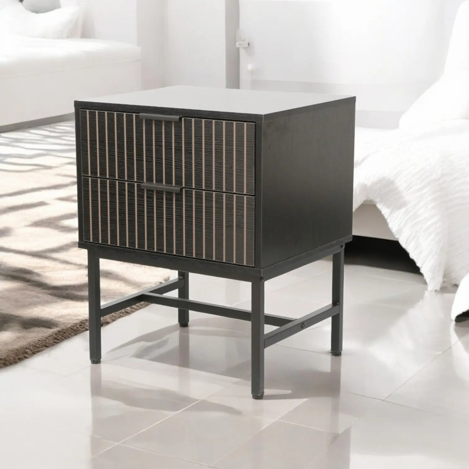 Jasper Nightstand, Pedestal Black