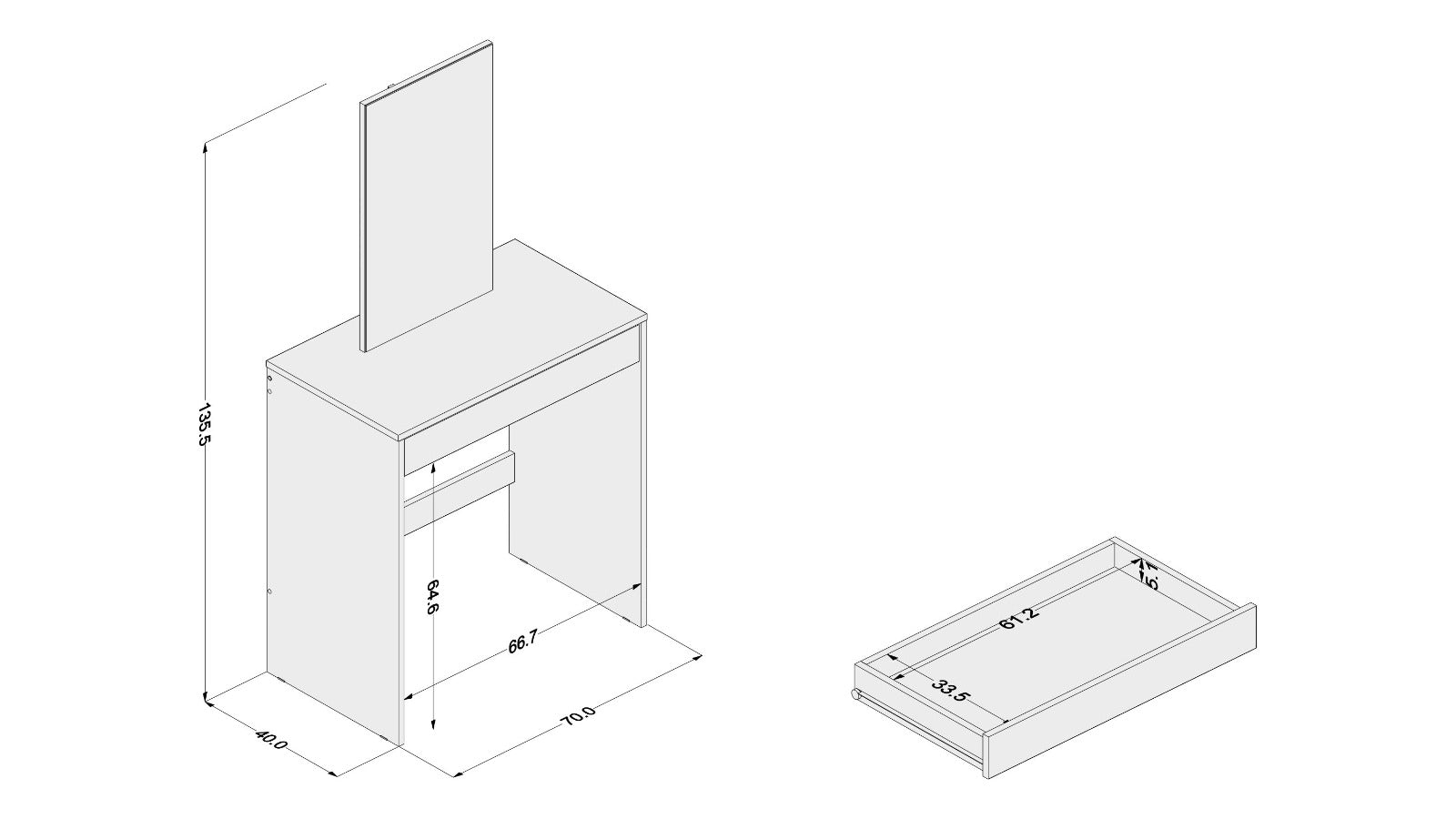 Kansas Dressing Table - Click Furniture