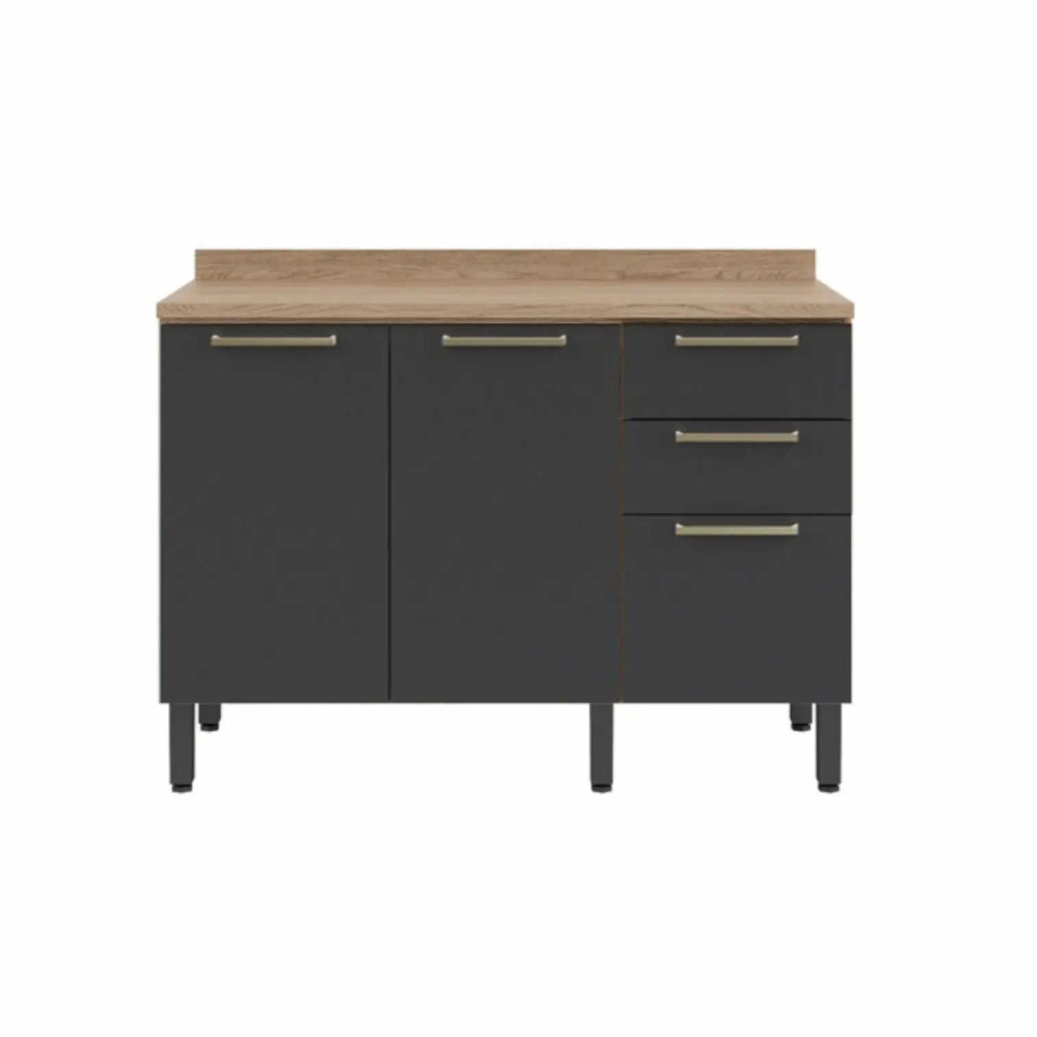 Kitchen 120cm Floor Unit Graphite-Oak