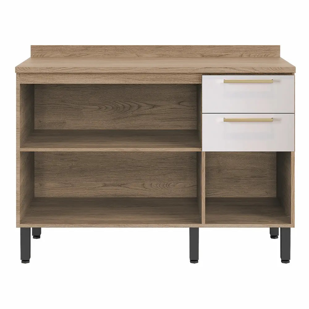 Kitchen 120cm Floor Unit White-Oak