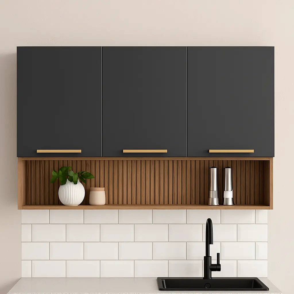 Kitchen 120cm Wall Unit Graphite-Oak