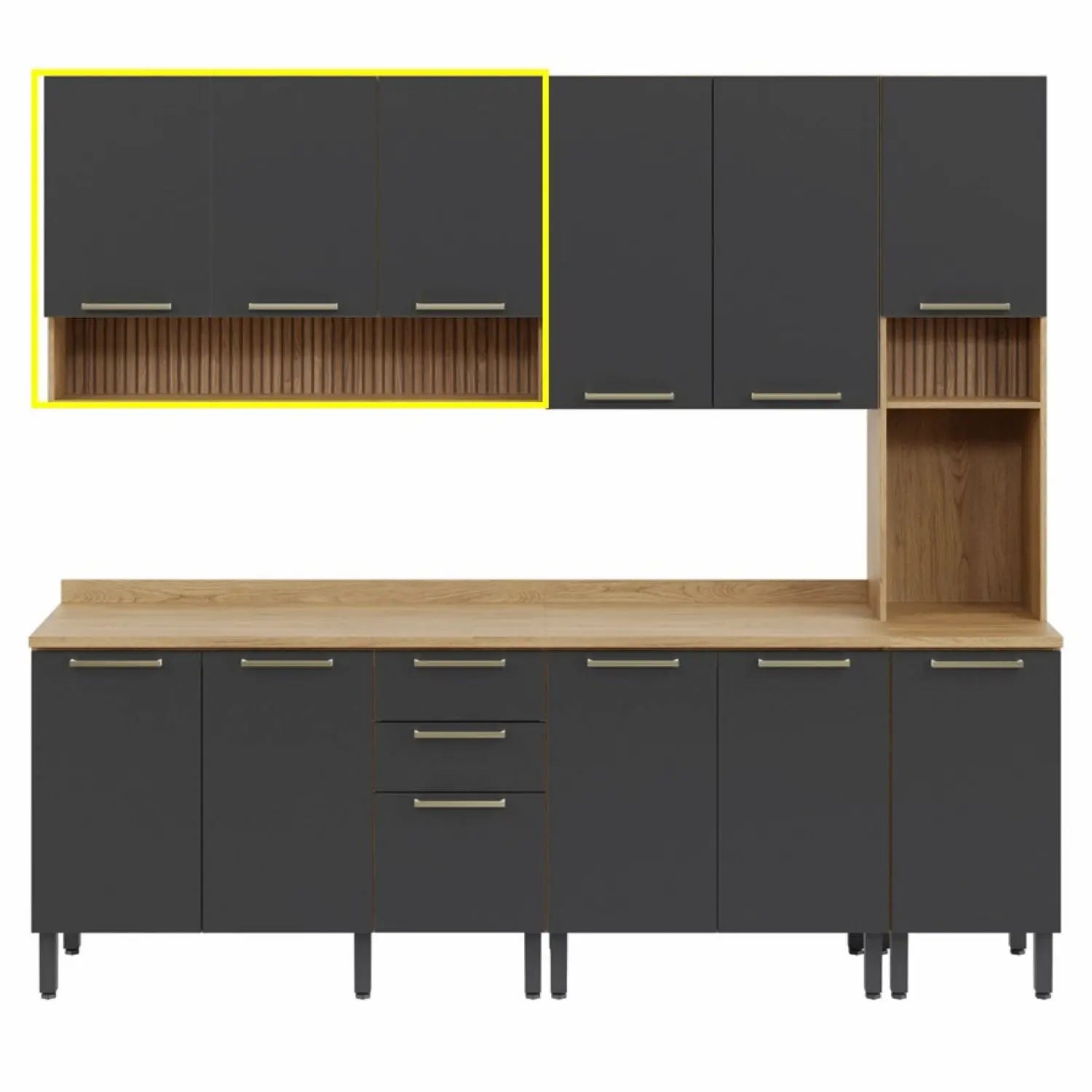 Kitchen 120cm Wall Unit Graphite-Oak
