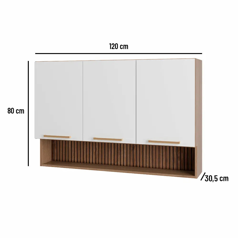 Kitchen 120cm Wall Unit White-Oak