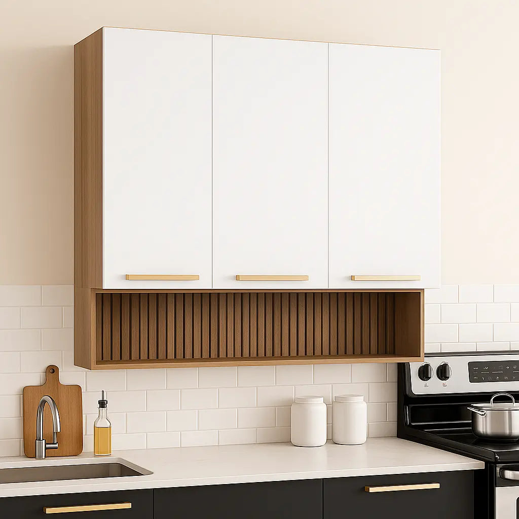 Kitchen 120cm Wall Unit White-Oak