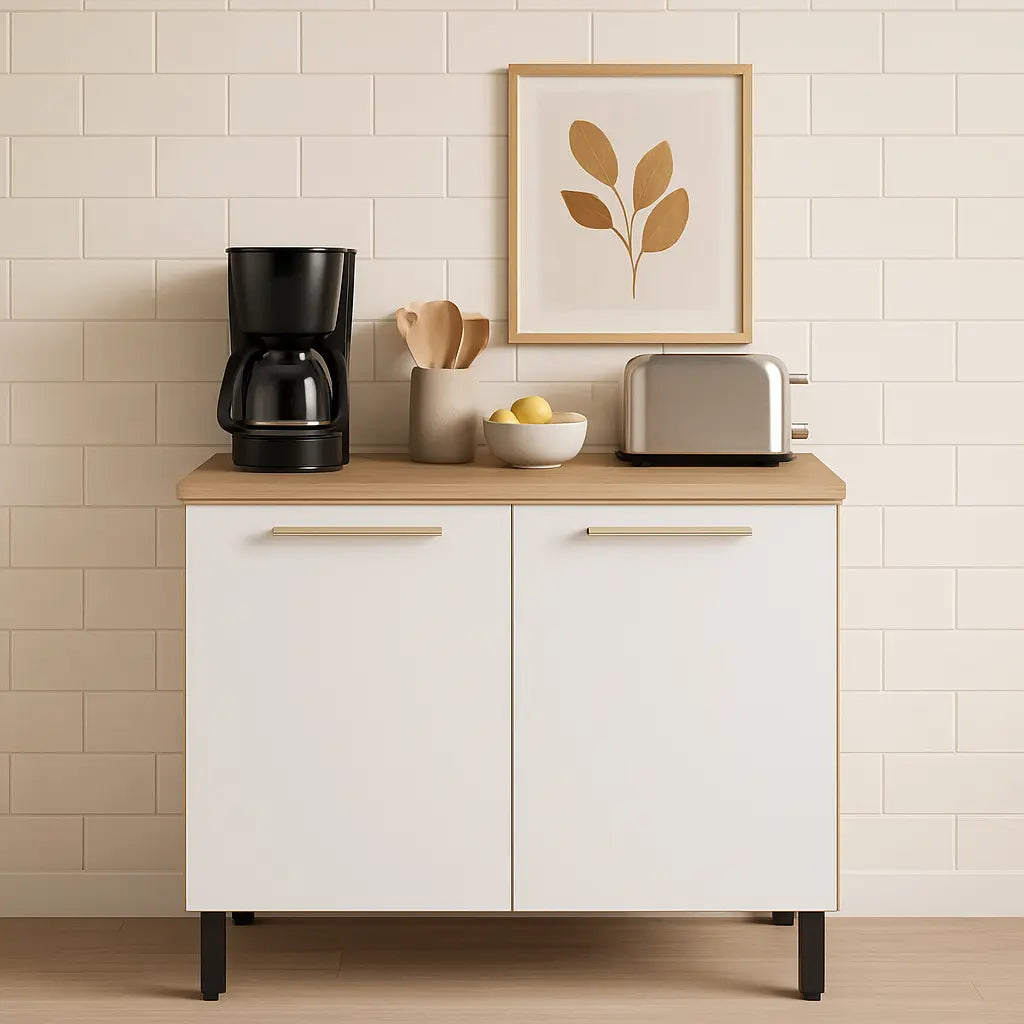 Kitchen 80cm Floor Unit White-Oak