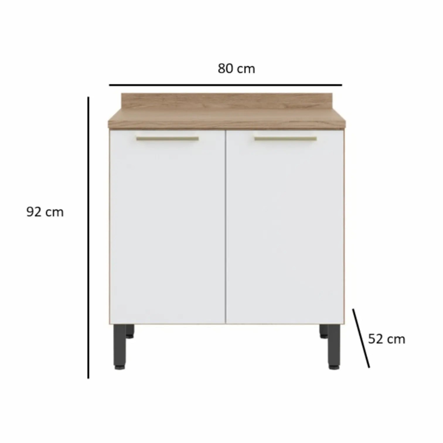 Kitchen 80cm Floor Unit White-Oak
