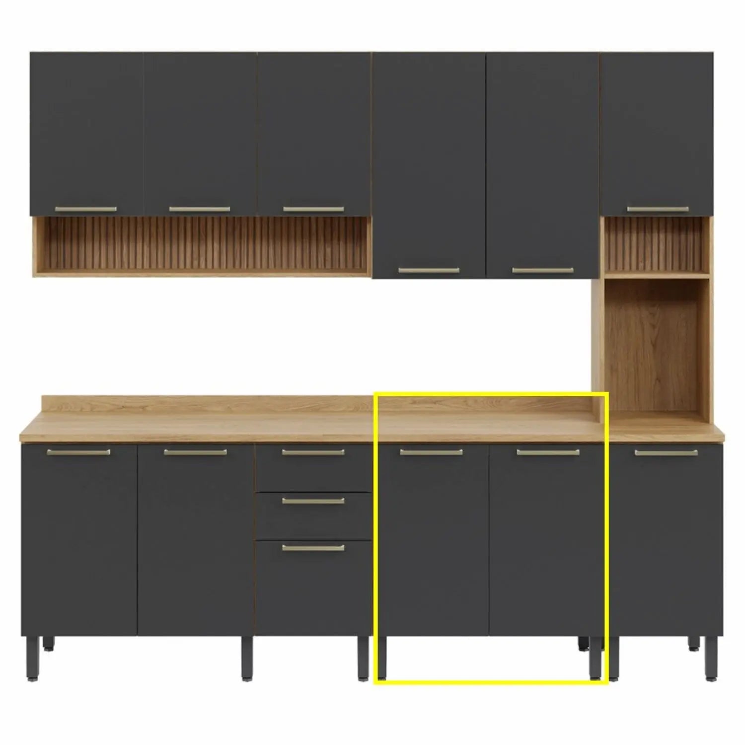 Kitchen 80cm Floor Unit Graphite-Oak