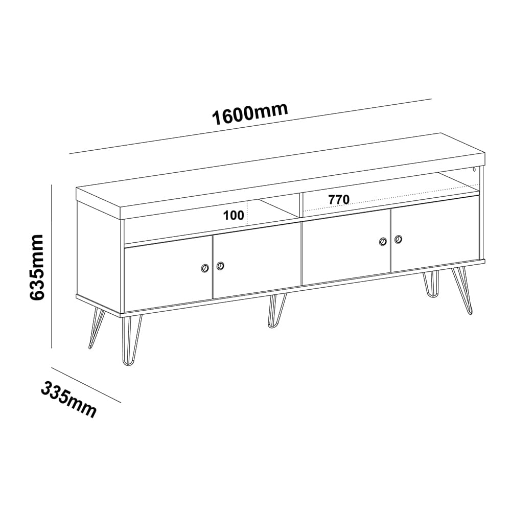TV Unit Liberty Oak-Off White - Click Furniture