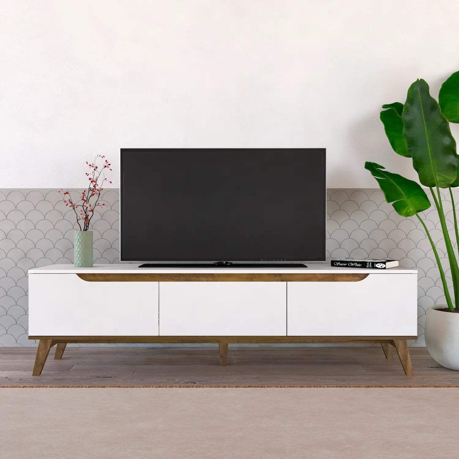 Liverpool White TV Stand