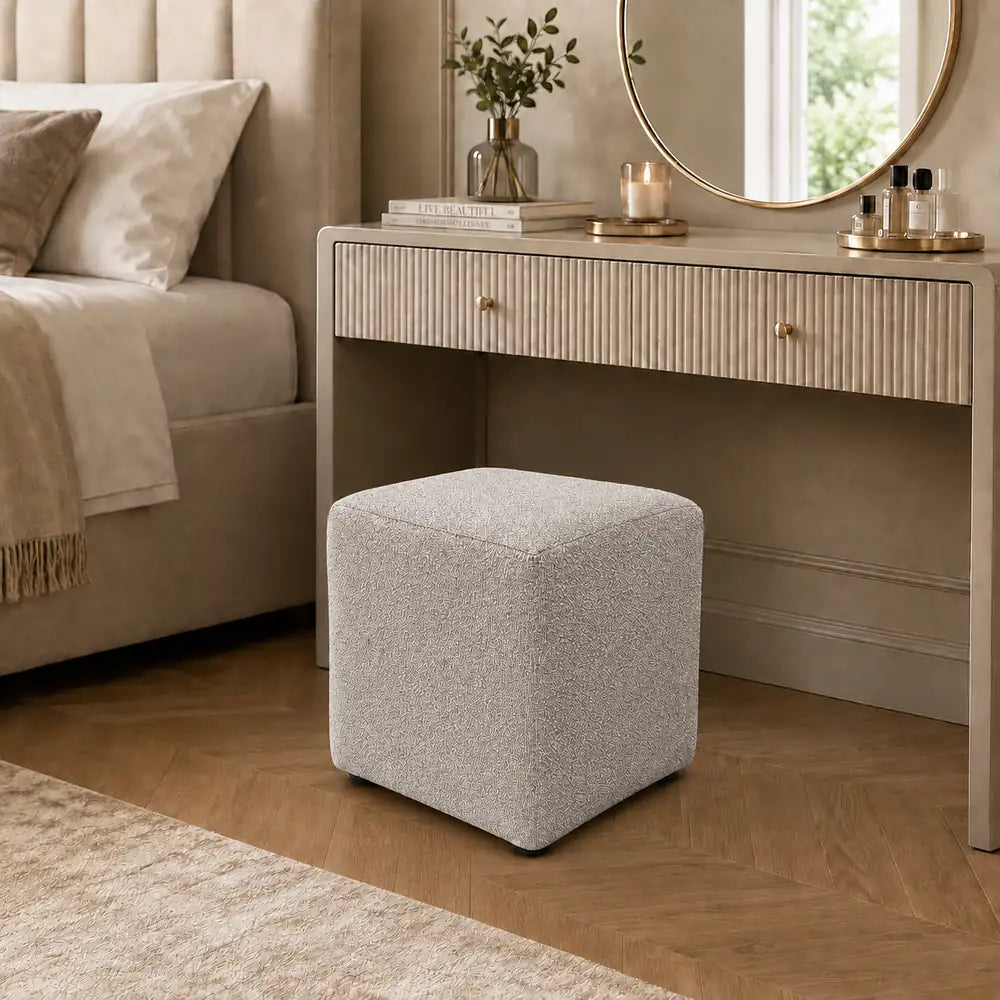 Lola Ottoman Cream-Set Of 2