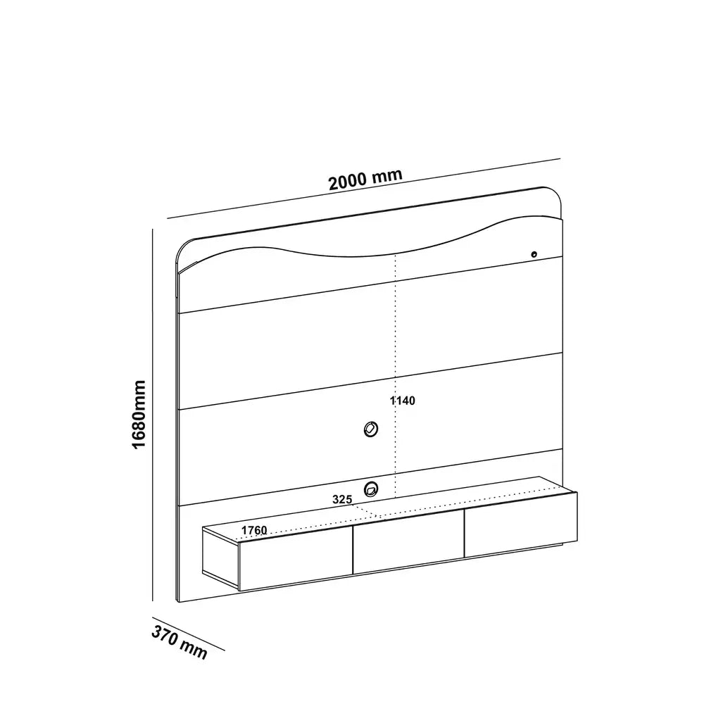 Lumiere TV Panel Oak-Off White