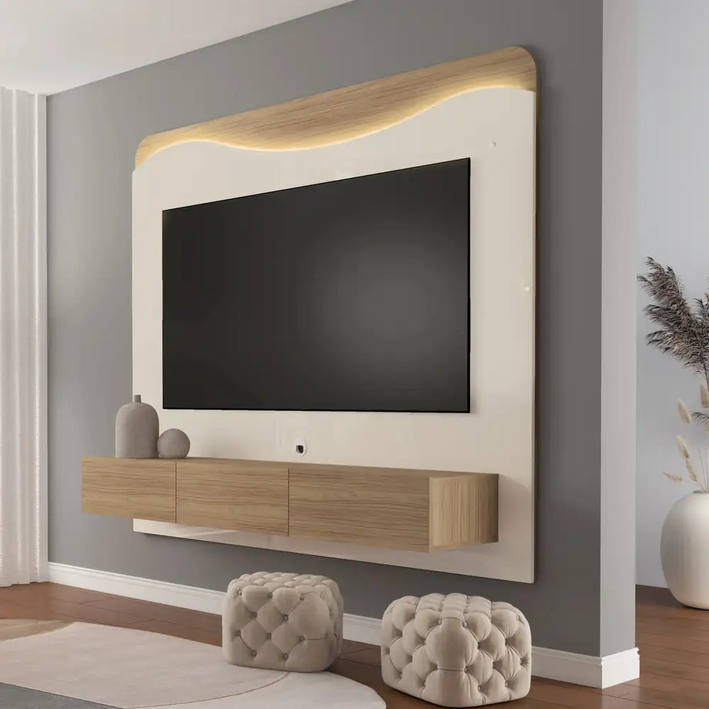 Lumiere TV Panel Oak-Off White