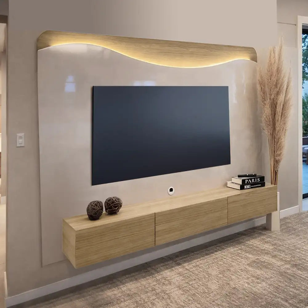 Lumiere TV Panel Oak-Off White