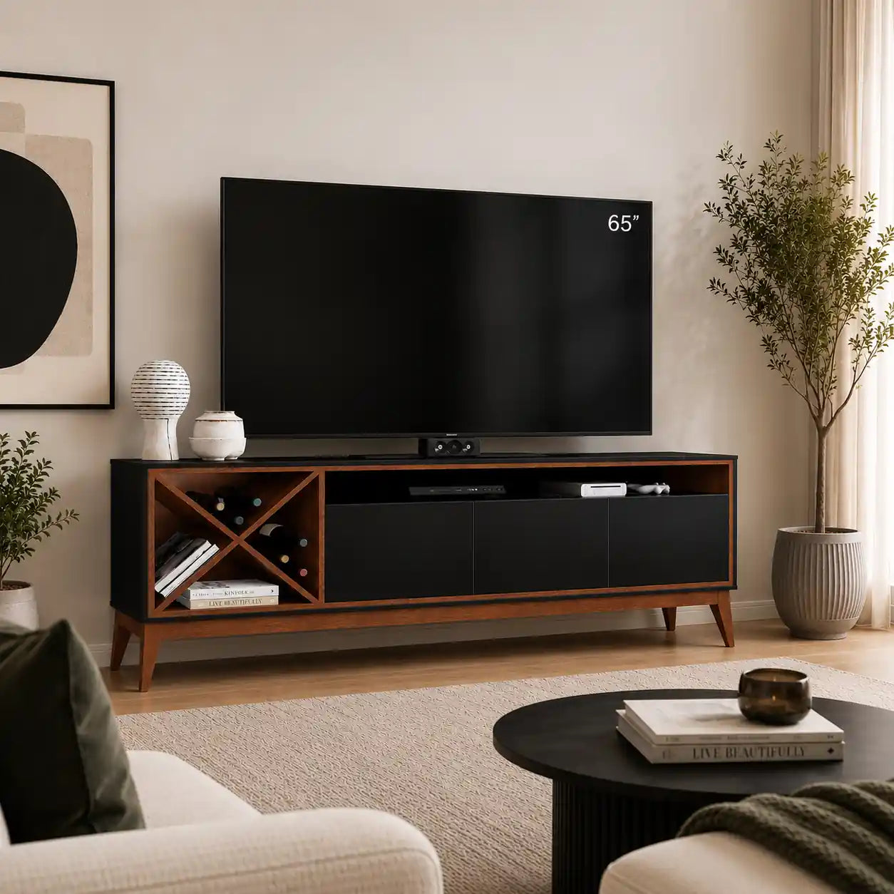 Merlot Black-Naturale TV Stand