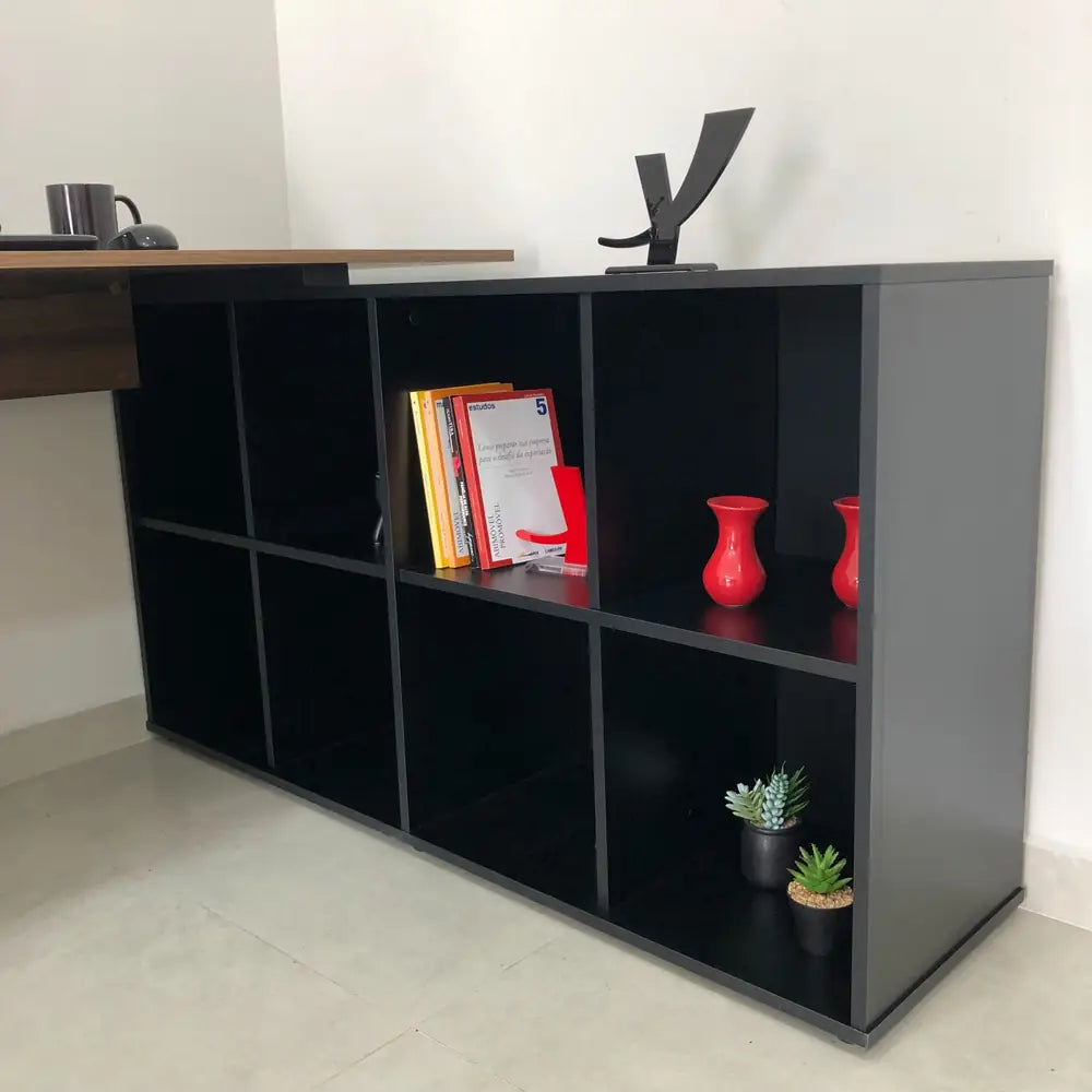 Nero Walnut Brown-Black Office Desk