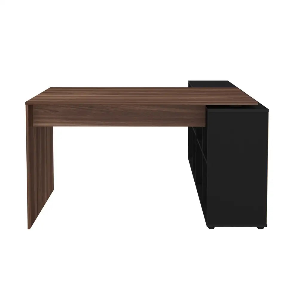 Nero Walnut Brown-Black Office Desk
