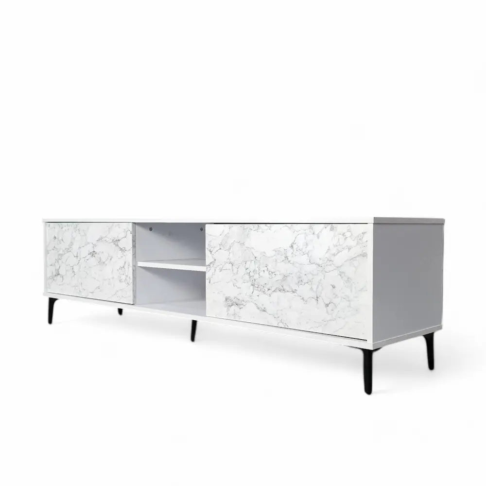Petra TV Stand White-Marble 160cm - Click Furniture