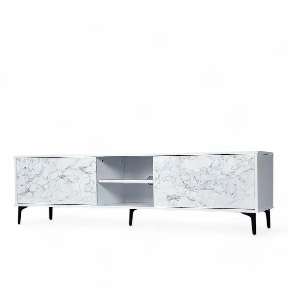 Petra TV Stand White-Marble 160cm - Click Furniture