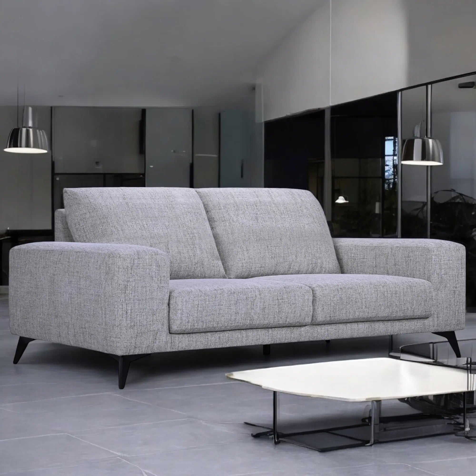 Sandy 3 Seater Couch Charcoal Grey - Click Furniture