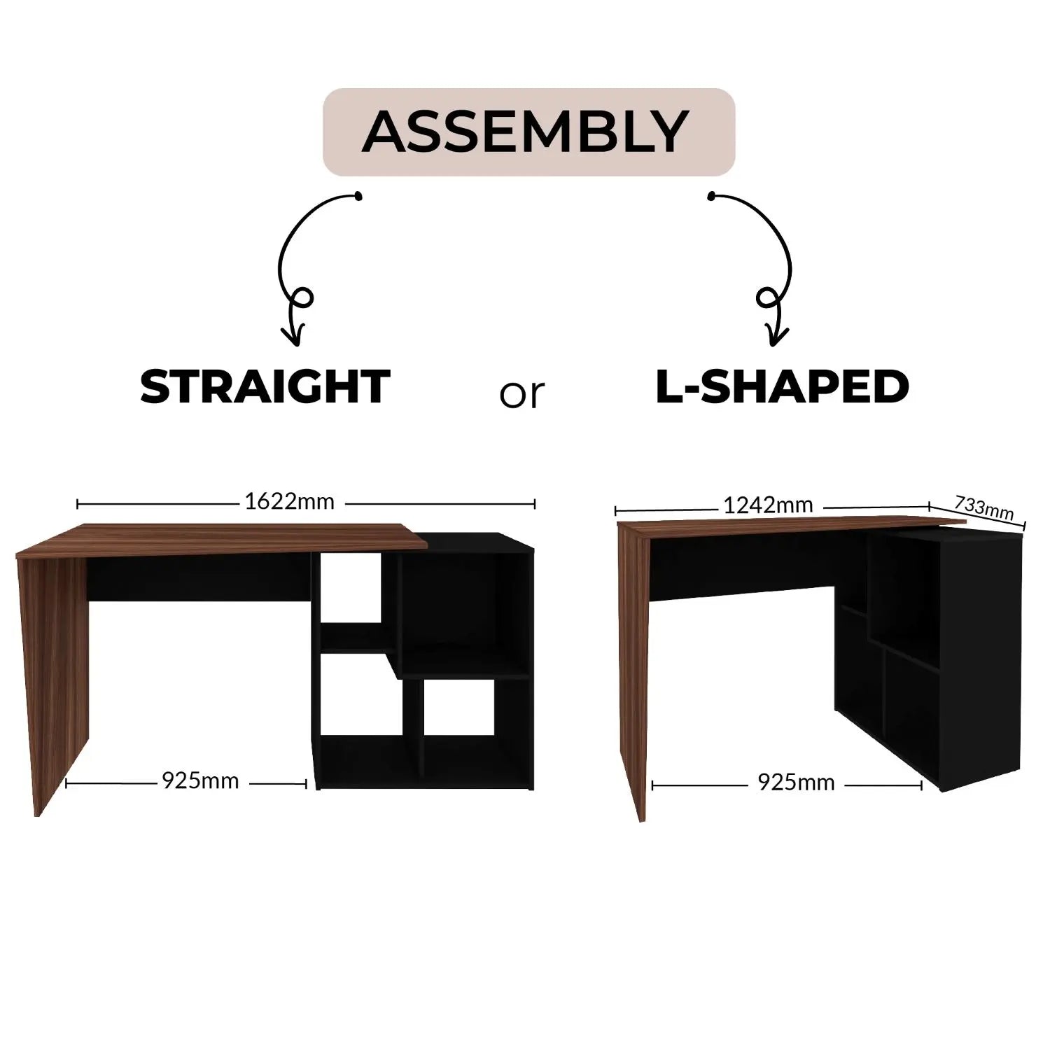 Urban Desk Black - Click Furniture