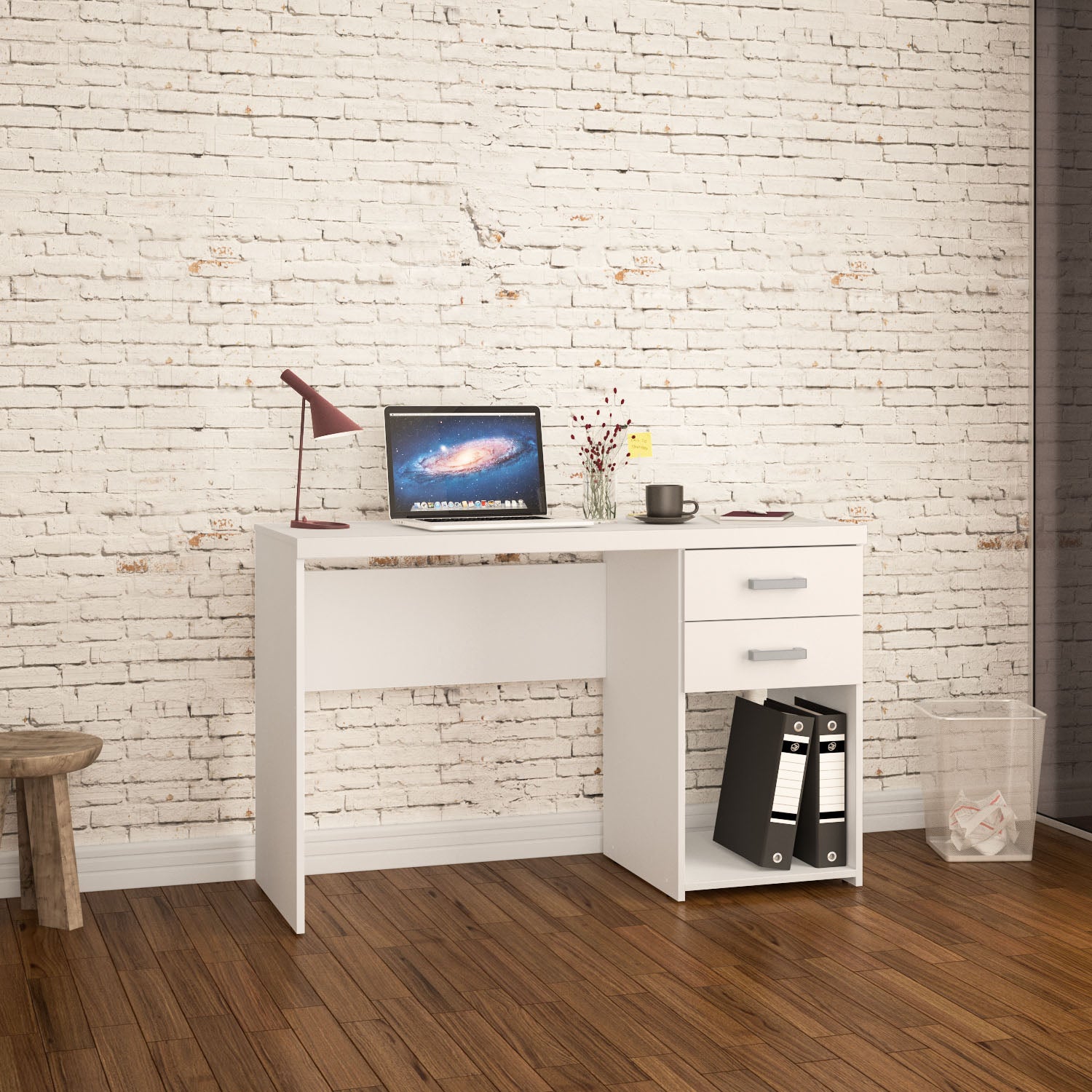 1171 Mesa Malta 2 gavetas CE fechado 02 Branco