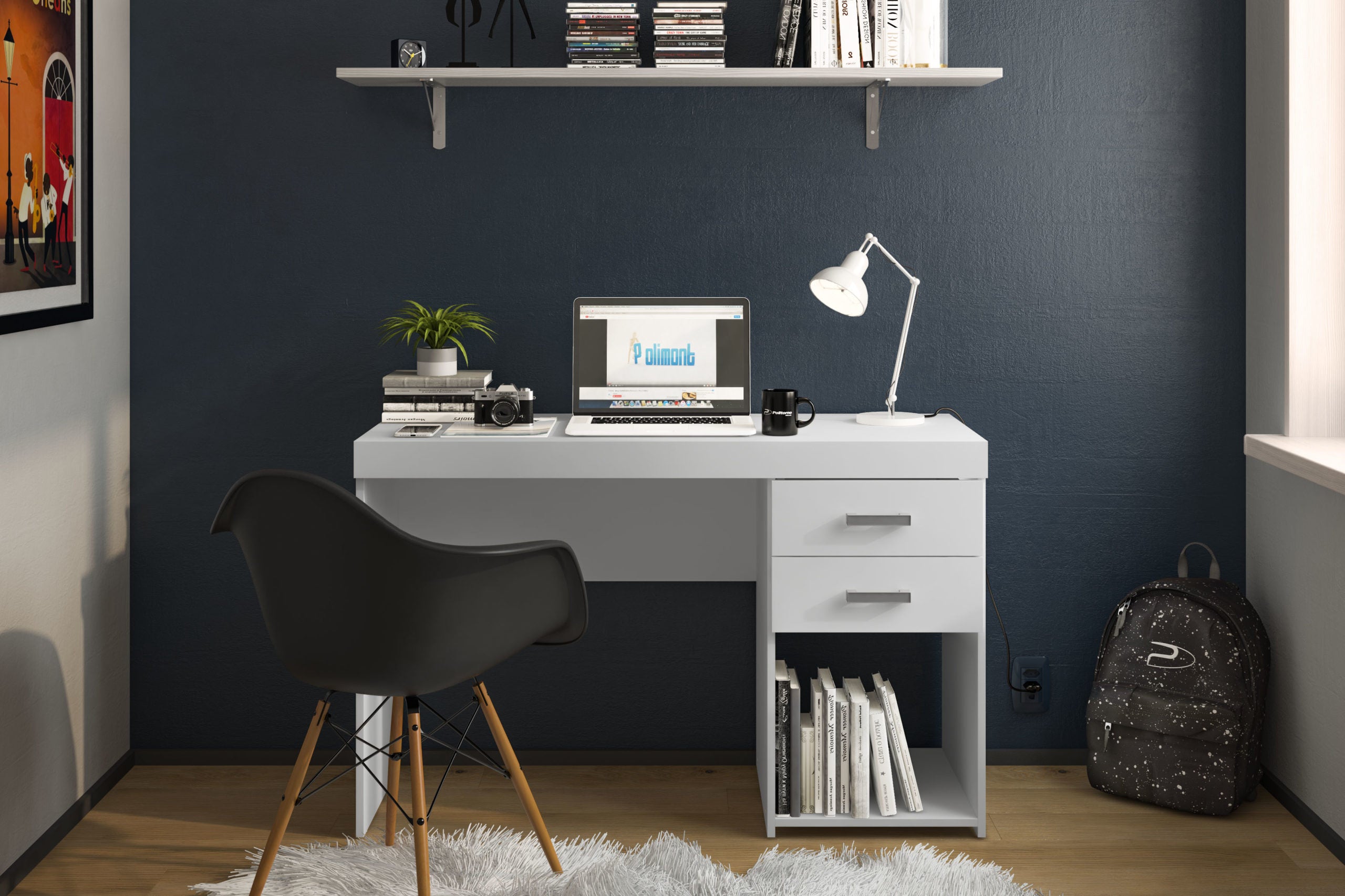 1171 Mesa Malta 2 gavetas CE fechado 04 Branco scaled 1