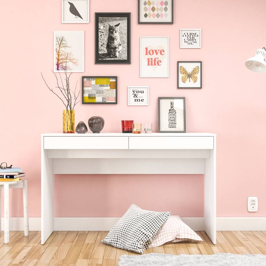 Iris White Office Desk - Click Furniture
