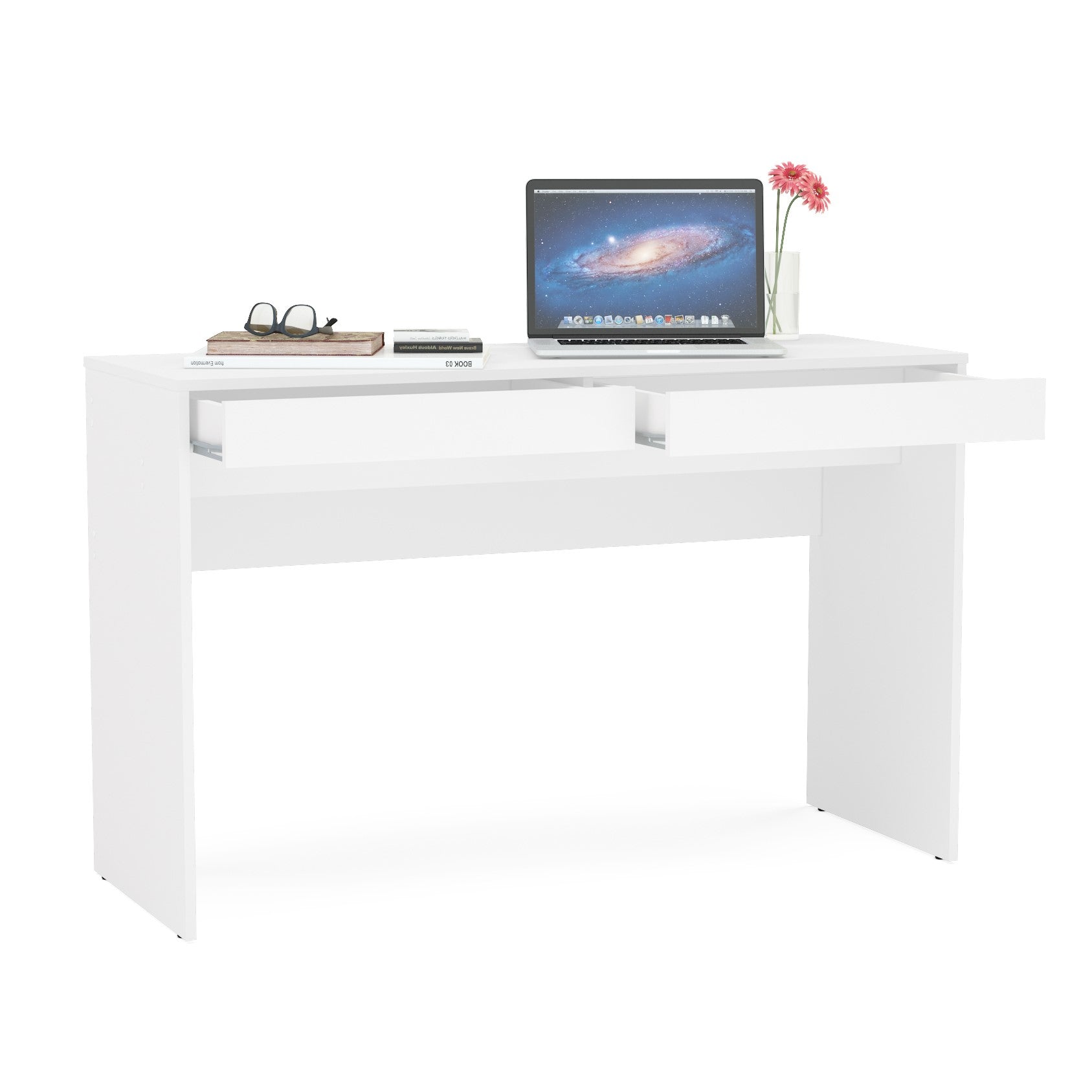 Iris White Office Desk - Click Furniture