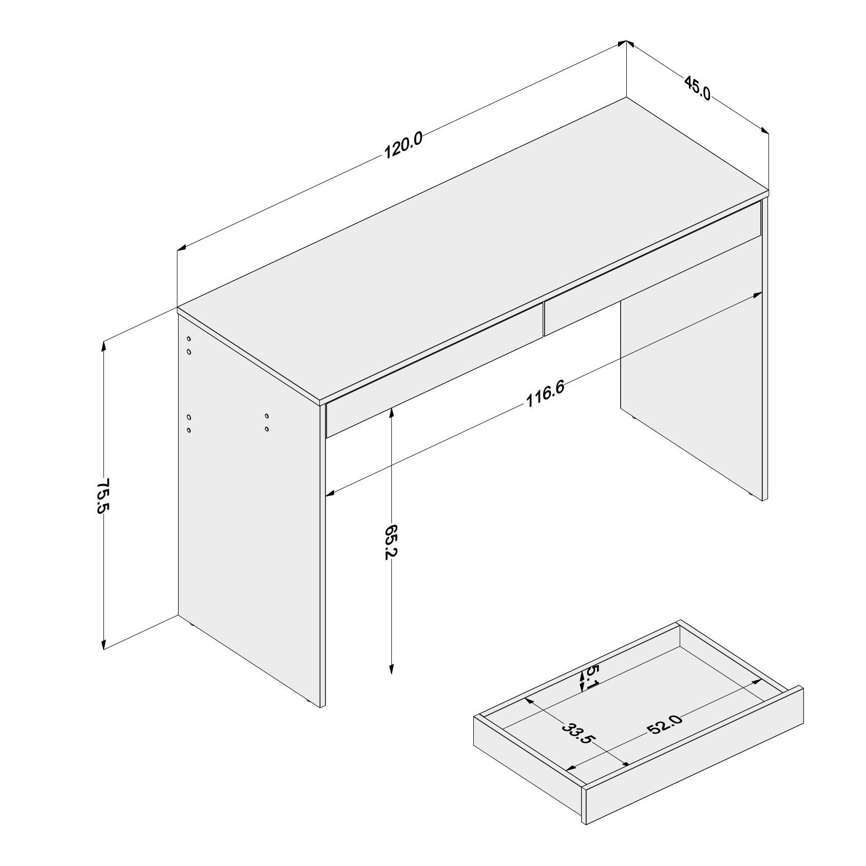 Iris White Office Desk - Click Furniture