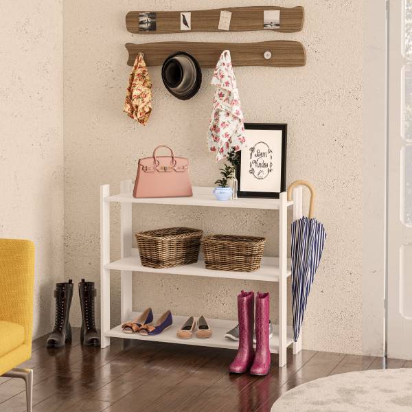 Platina White Low Bookcase - Click Furniture