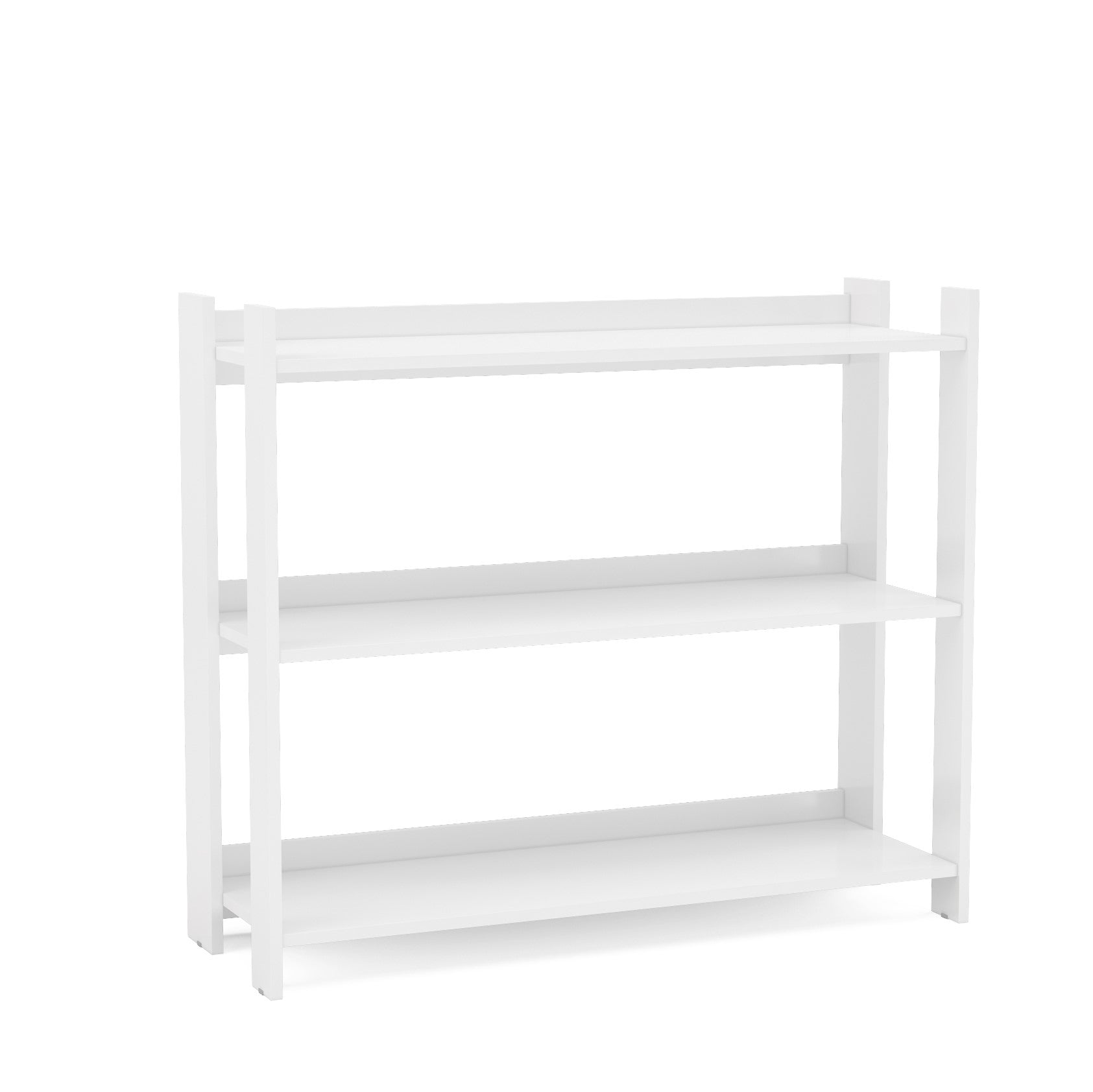 Platina White Low Bookcase - Click Furniture