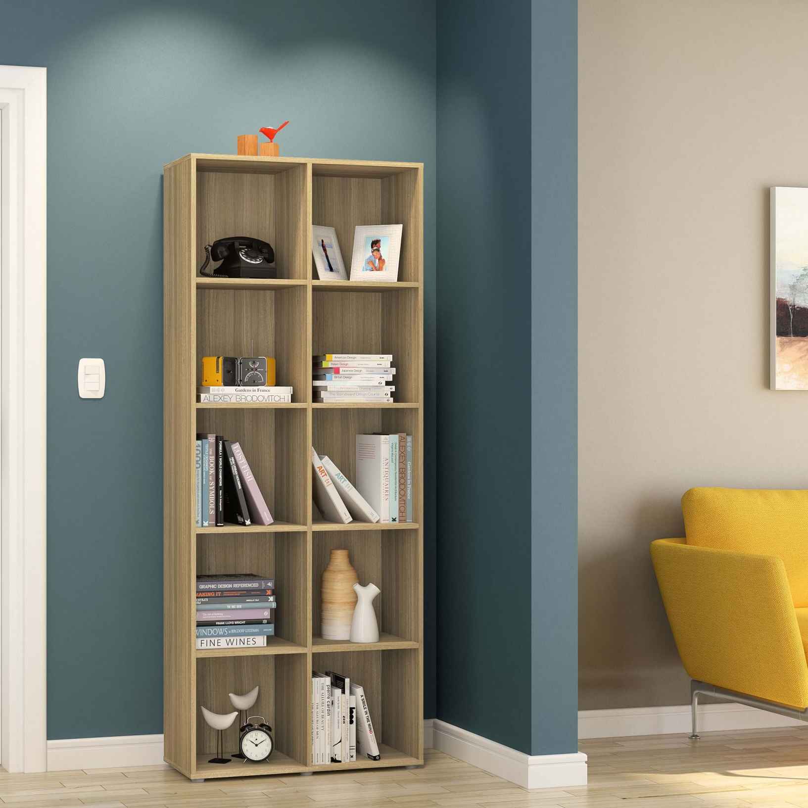 10 Cube Brown Bookcase - Click Furniture