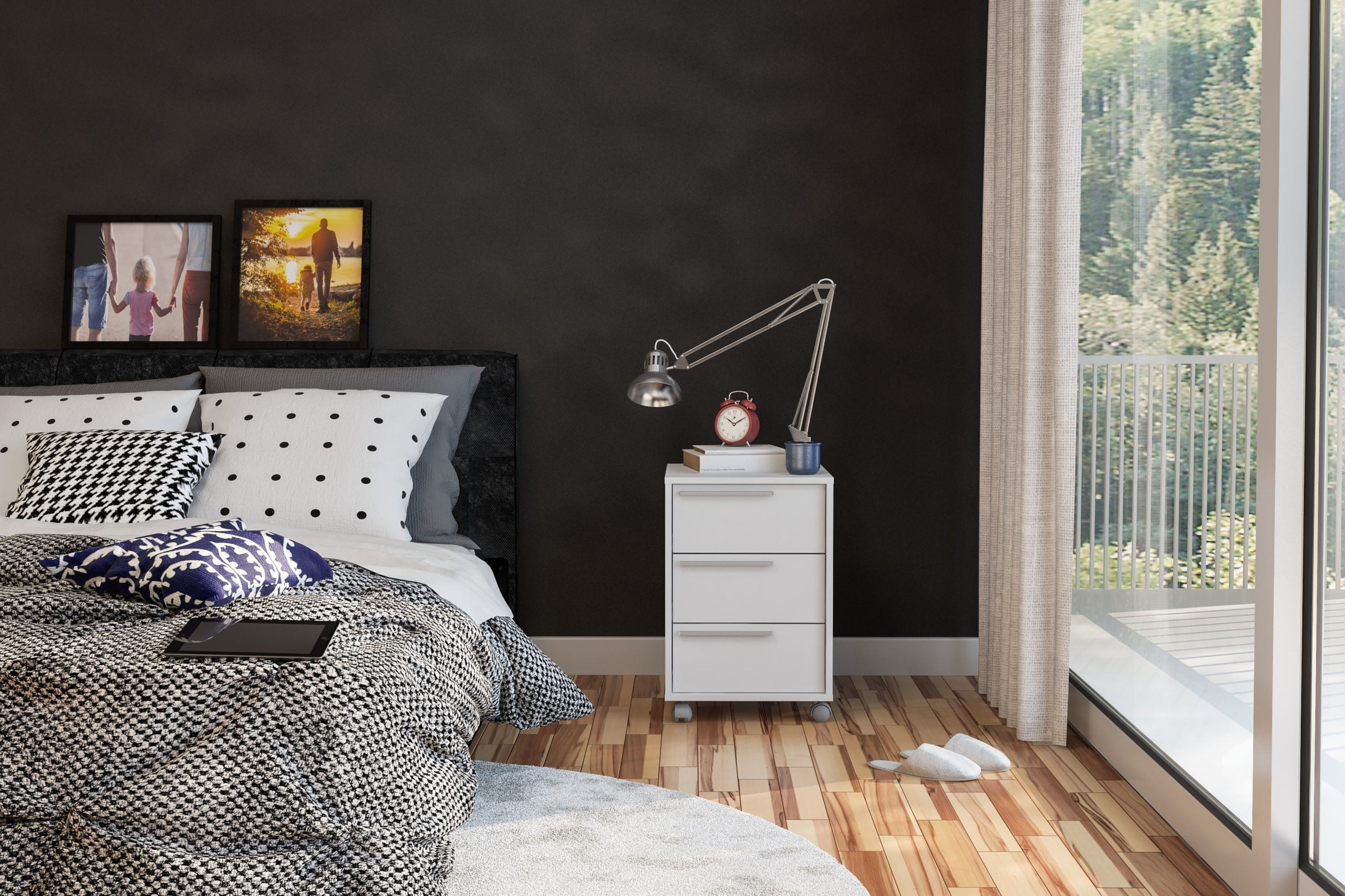 Click 3 Drawer Pedestal White - Click Furniture