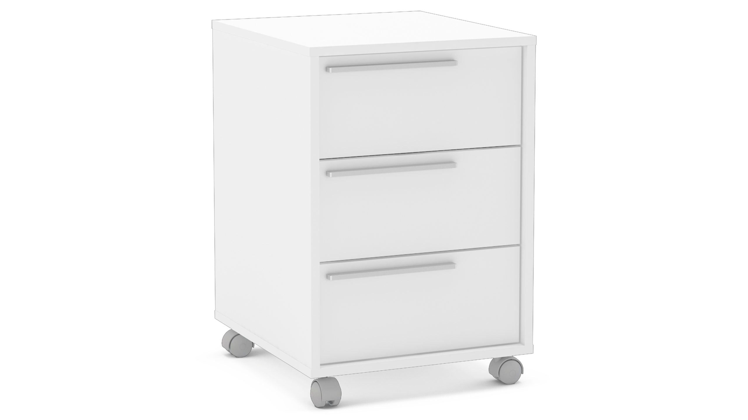 Click 3 Drawer Pedestal White - Click Furniture