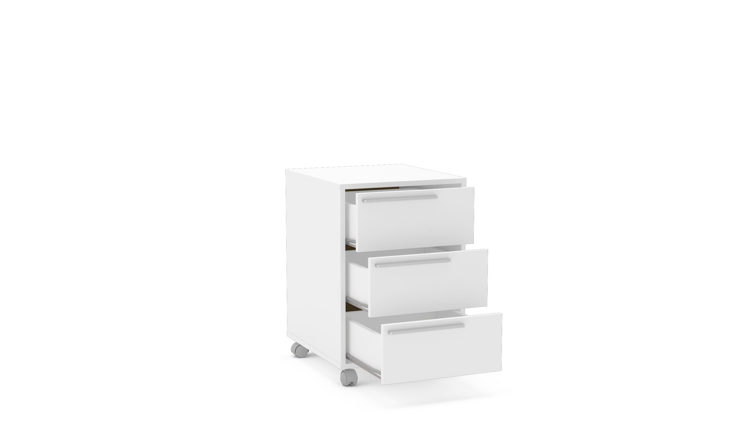 Click 3 Drawer Pedestal White - Click Furniture