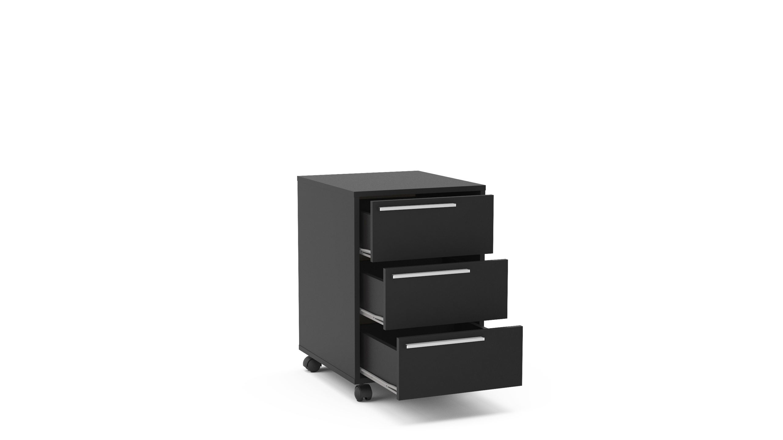 Click 3 Drawer Pedestal Black - Click Furniture