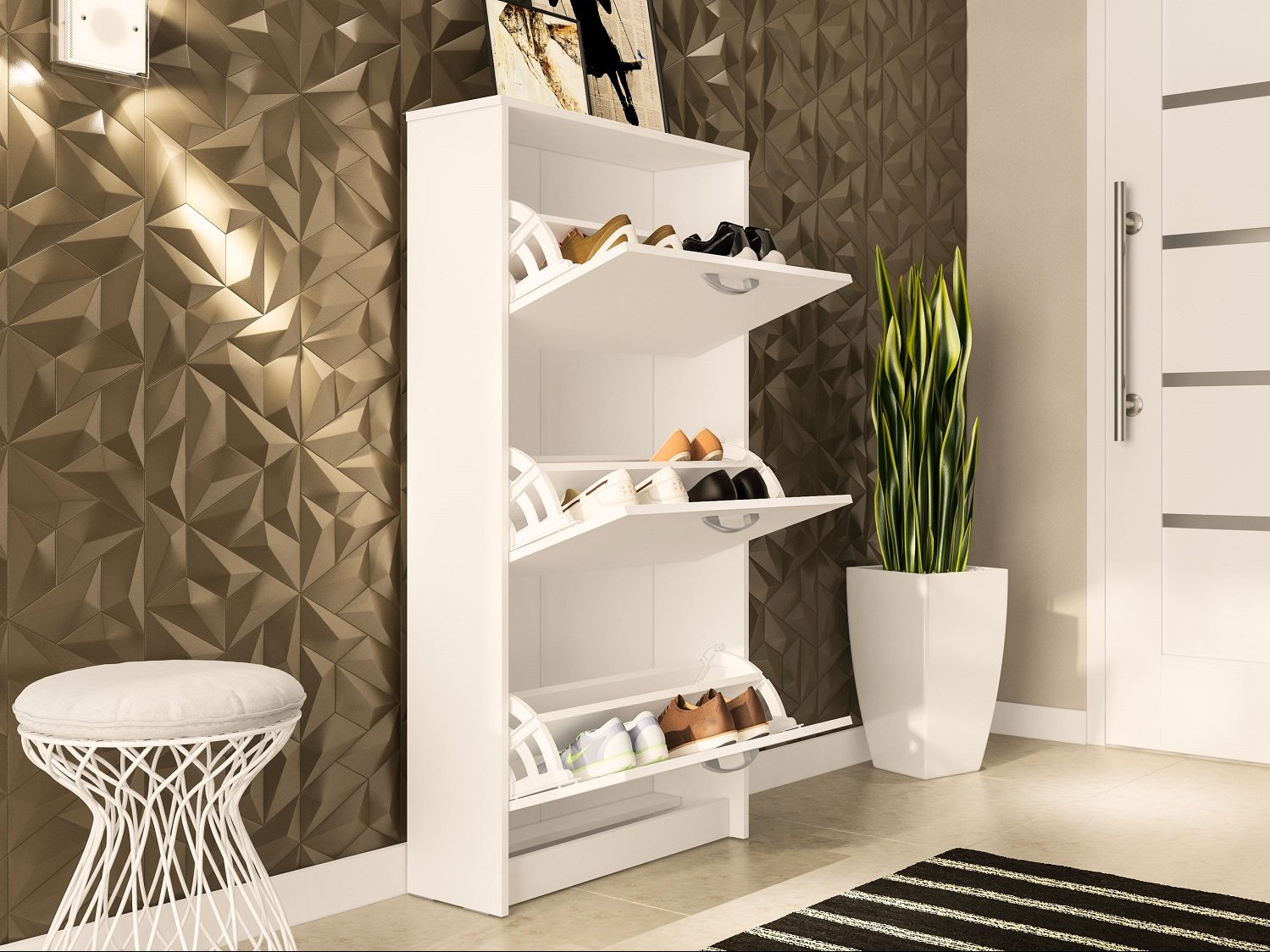 3 Drawer Shoe Cabinet - Click Furniture