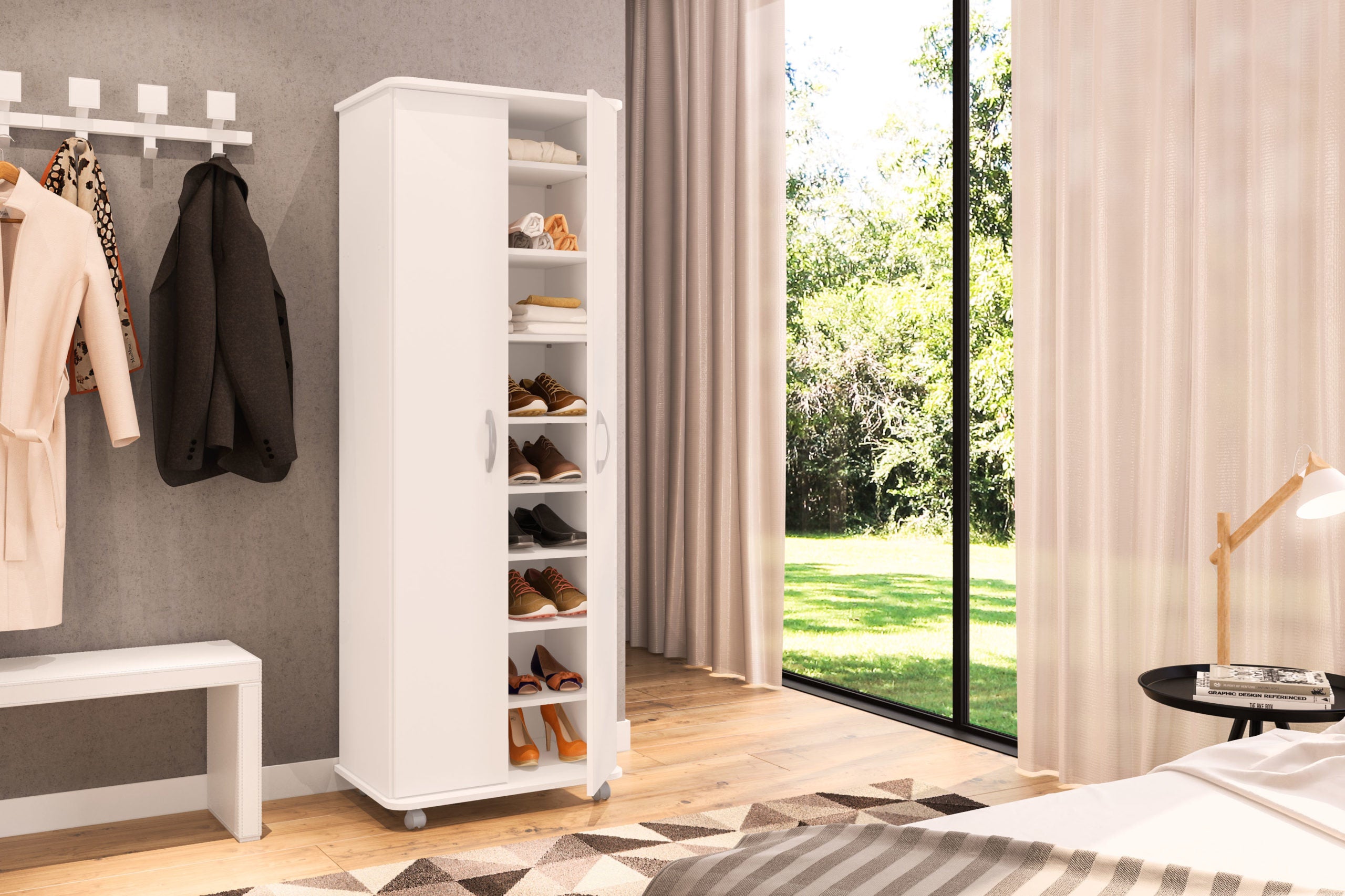 Multi-Functional White Cabinet - Click Furniture