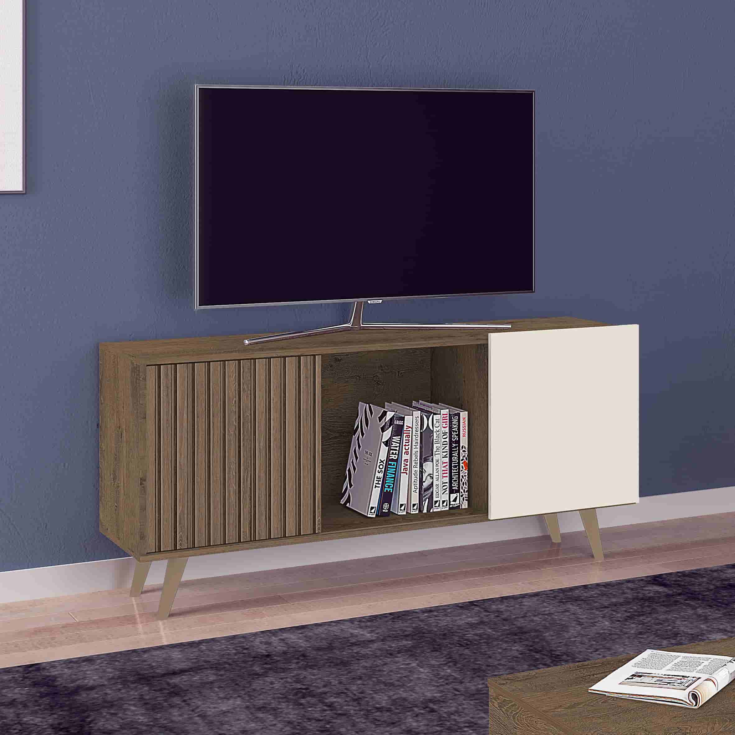 Cancun Tv Stand Mocha-Cream - Click Furniture