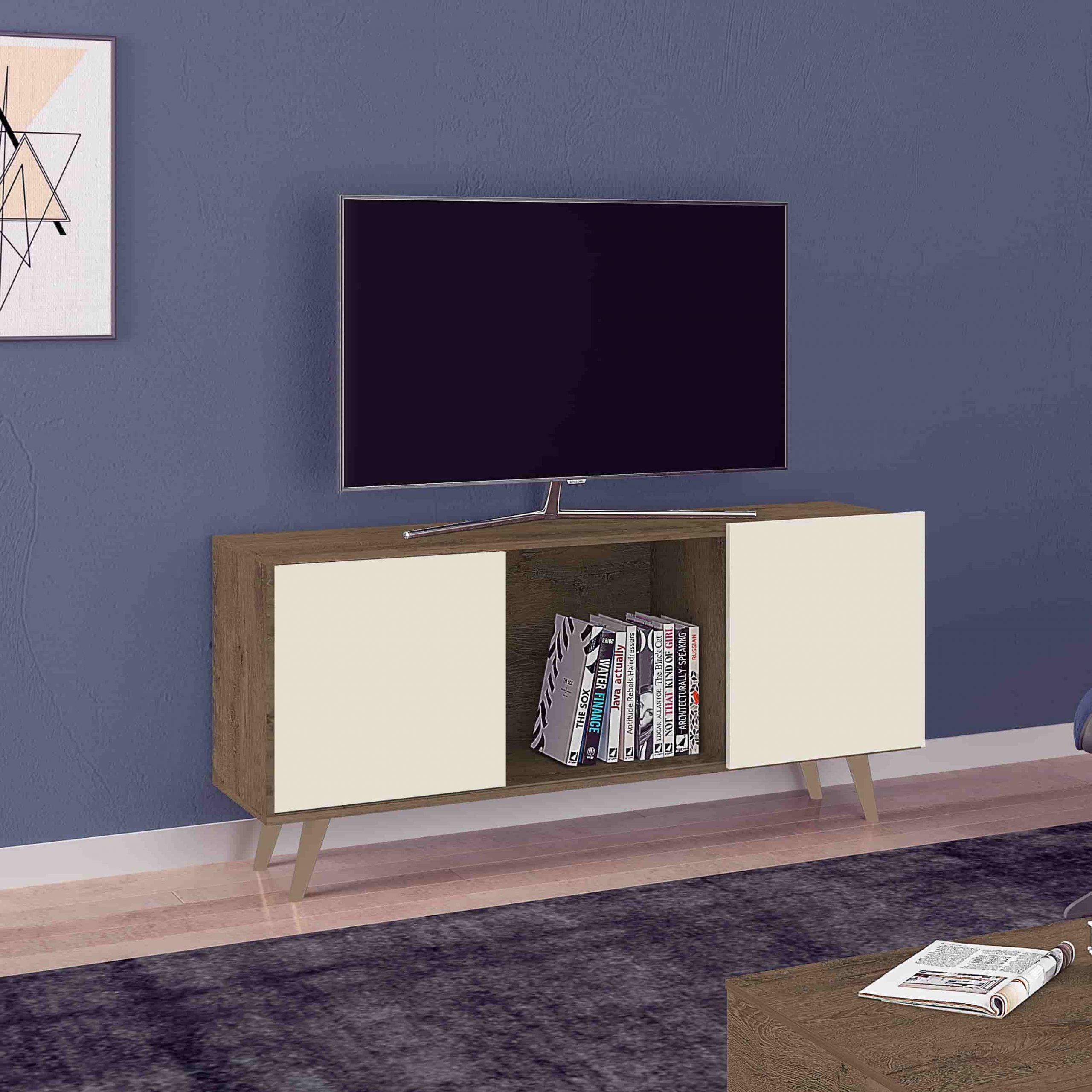 Cancun Tv Stand Mocha-Cream - Click Furniture