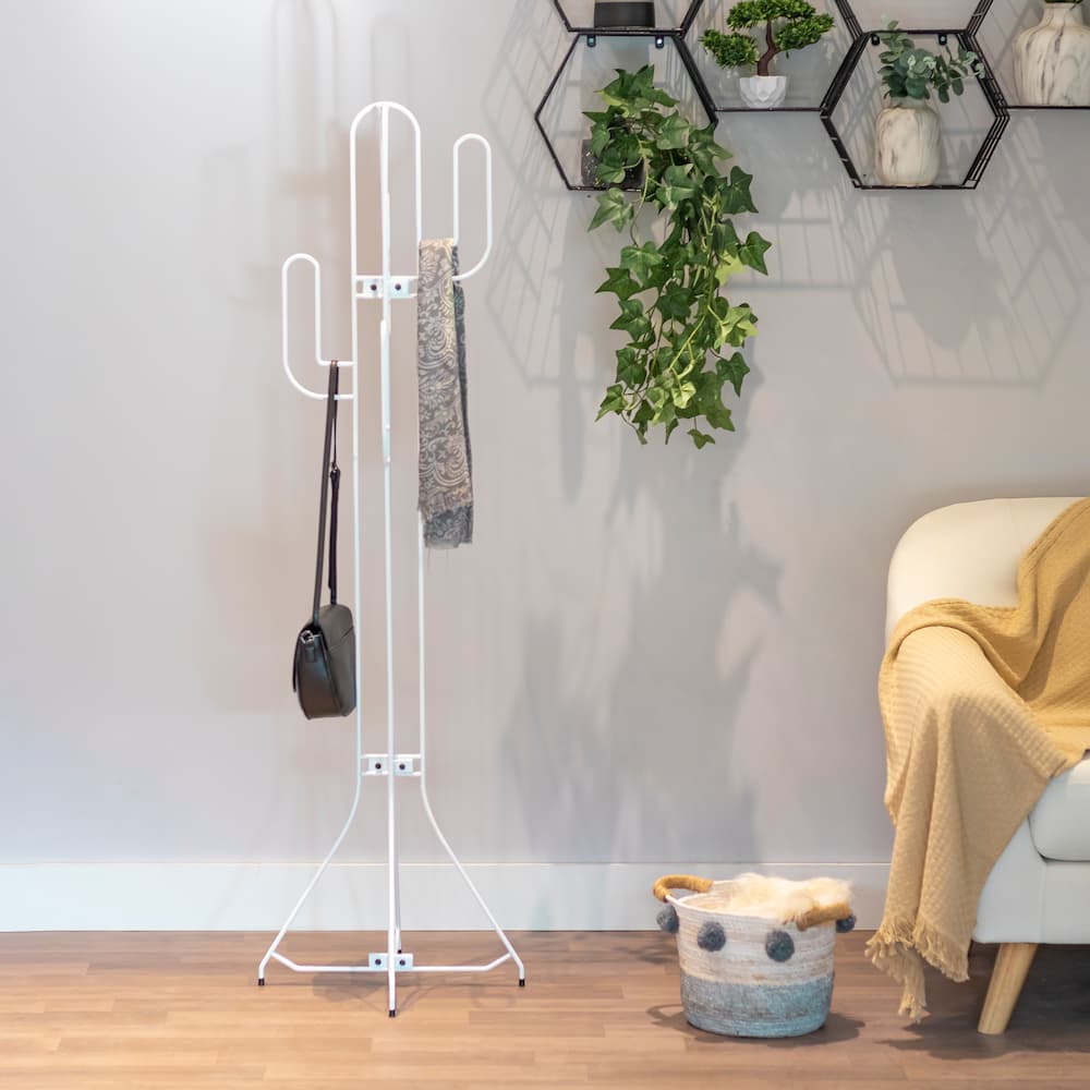 Cactus Hat and Coat Stand White - Click Furniture
